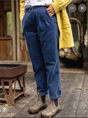 Passenger dark navy blue corduroy pants drawstring XS Regular